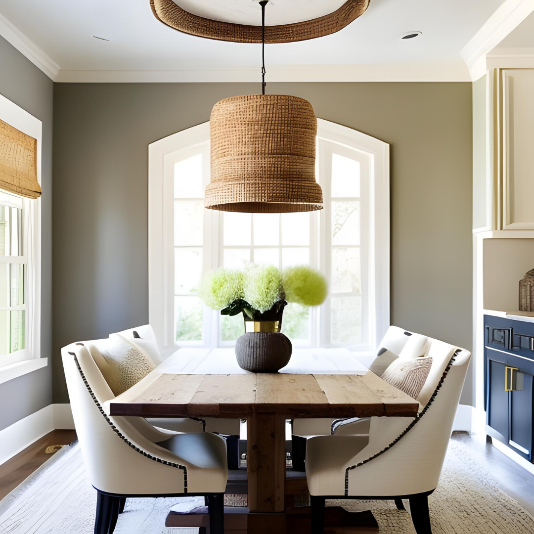 Vintage Rug in Eclectic Dining Room