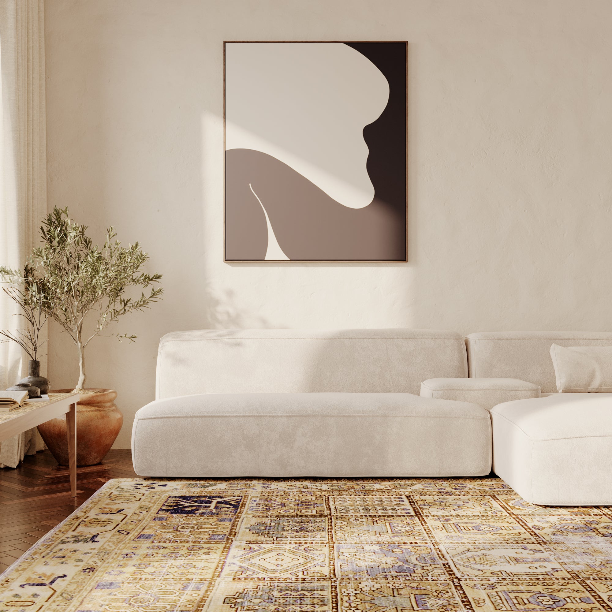 Detailed Motifs on Persian Rug