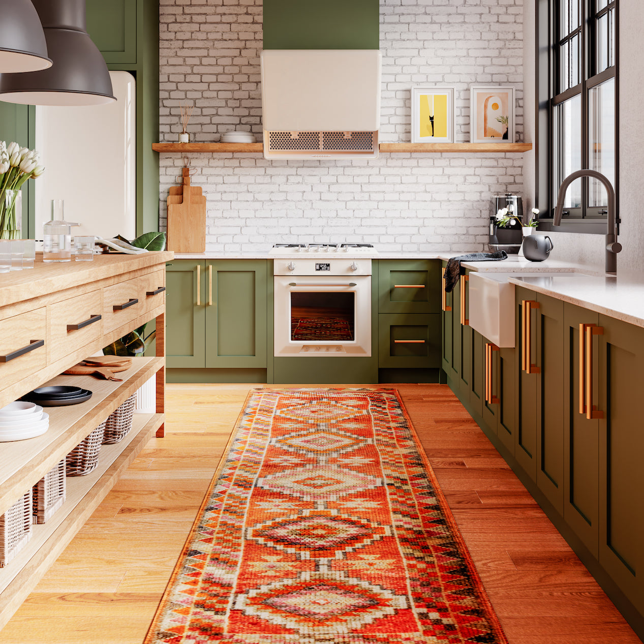 Colorful Kitchen Rug Adding Vibrancy