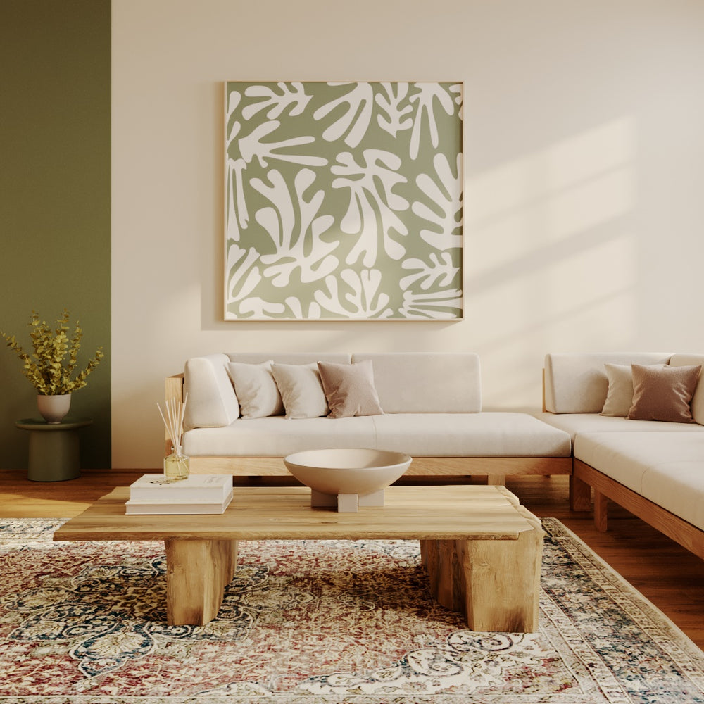 Antique Rug in Elegant Living Room