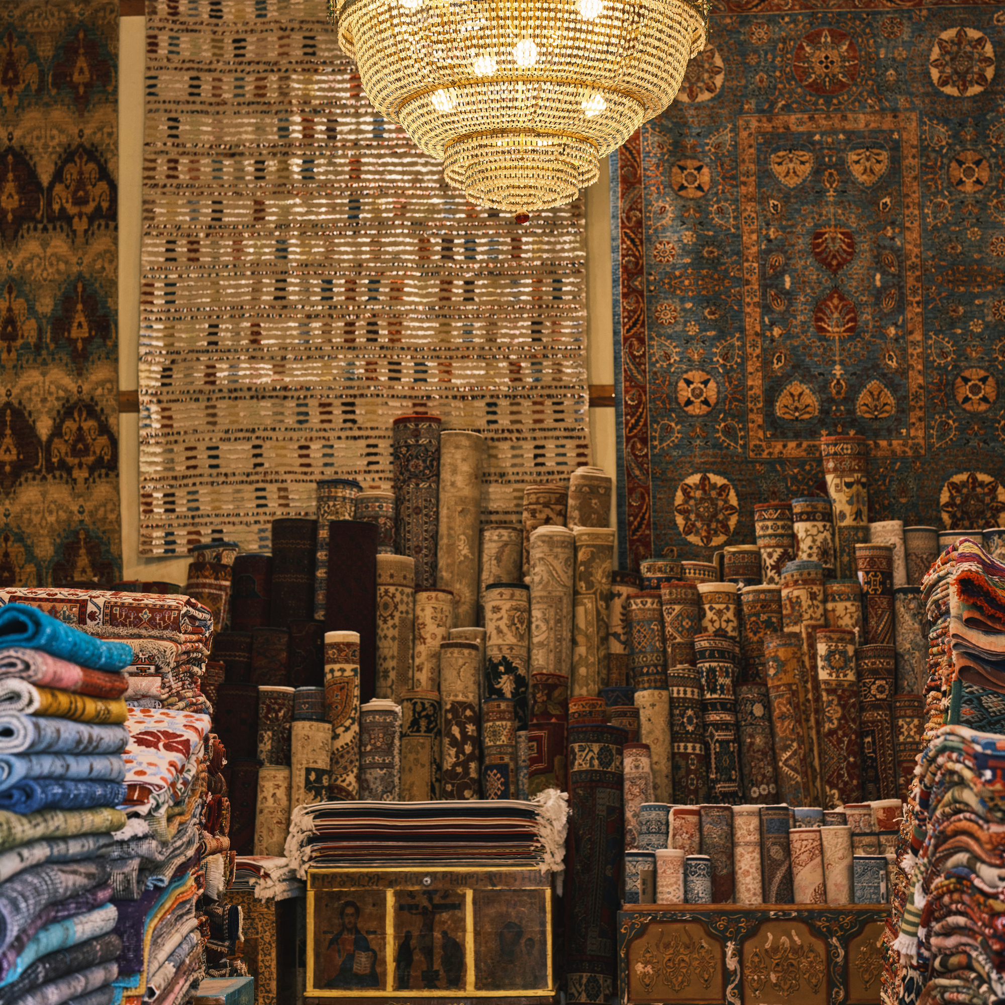 Intricate Patterns on Oriental Rug