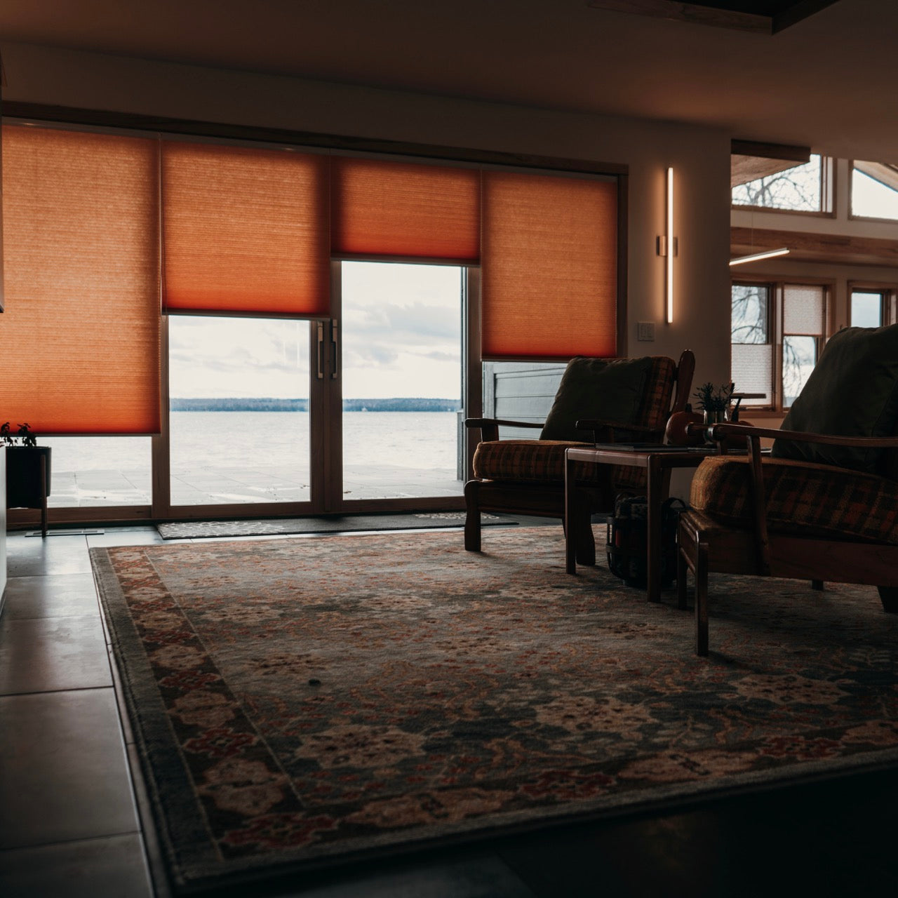 Colorful Geometric Pattern Rug in Trendy Space