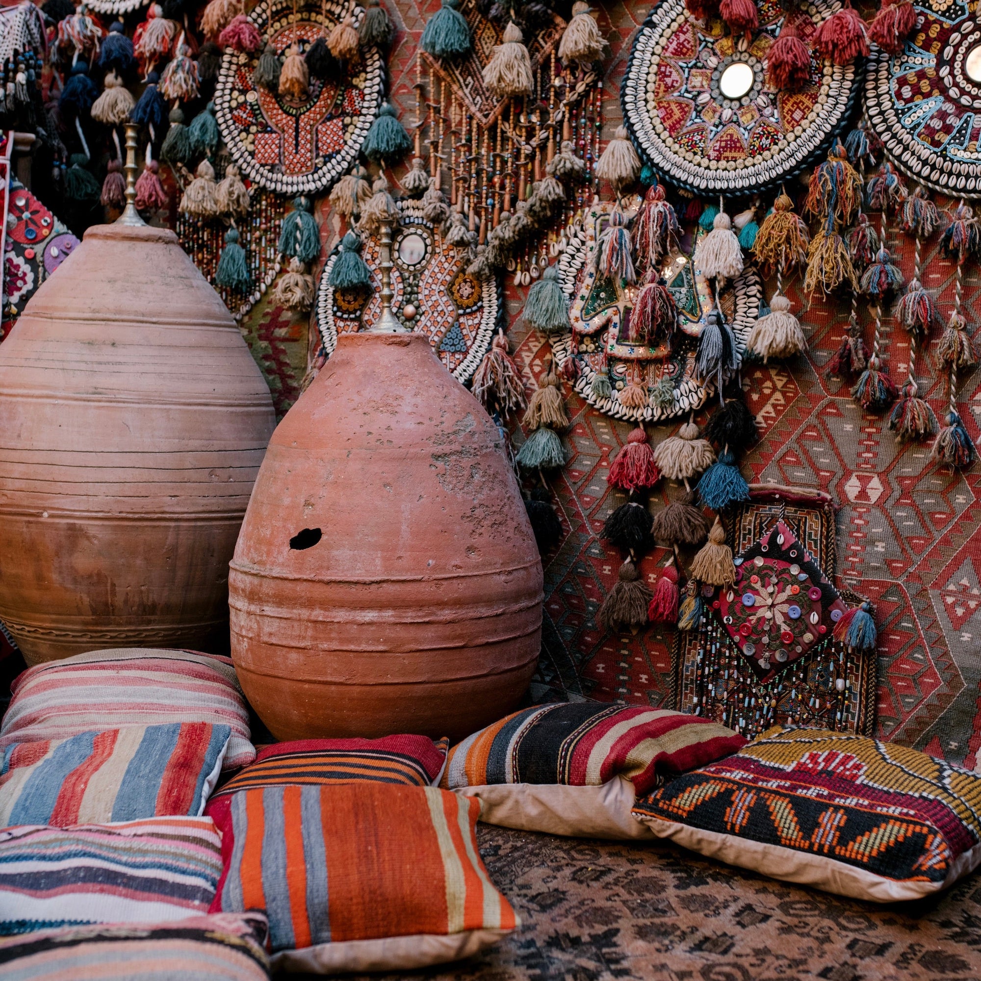 Oriental Pillows Adding Color to Minimalist Decor