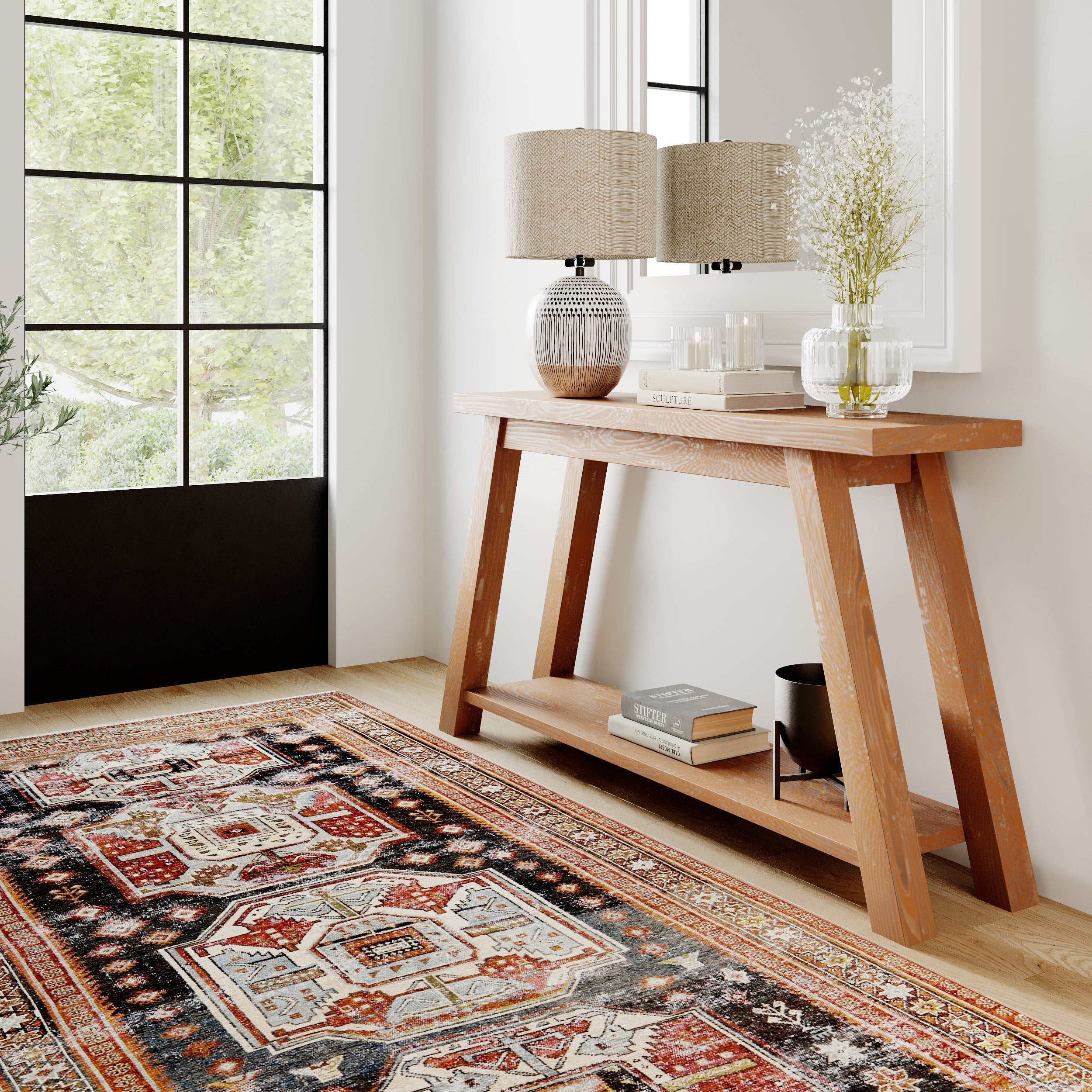 Bohemian Style Handcrafted Rug with Soft Colors - Kuden Rugs