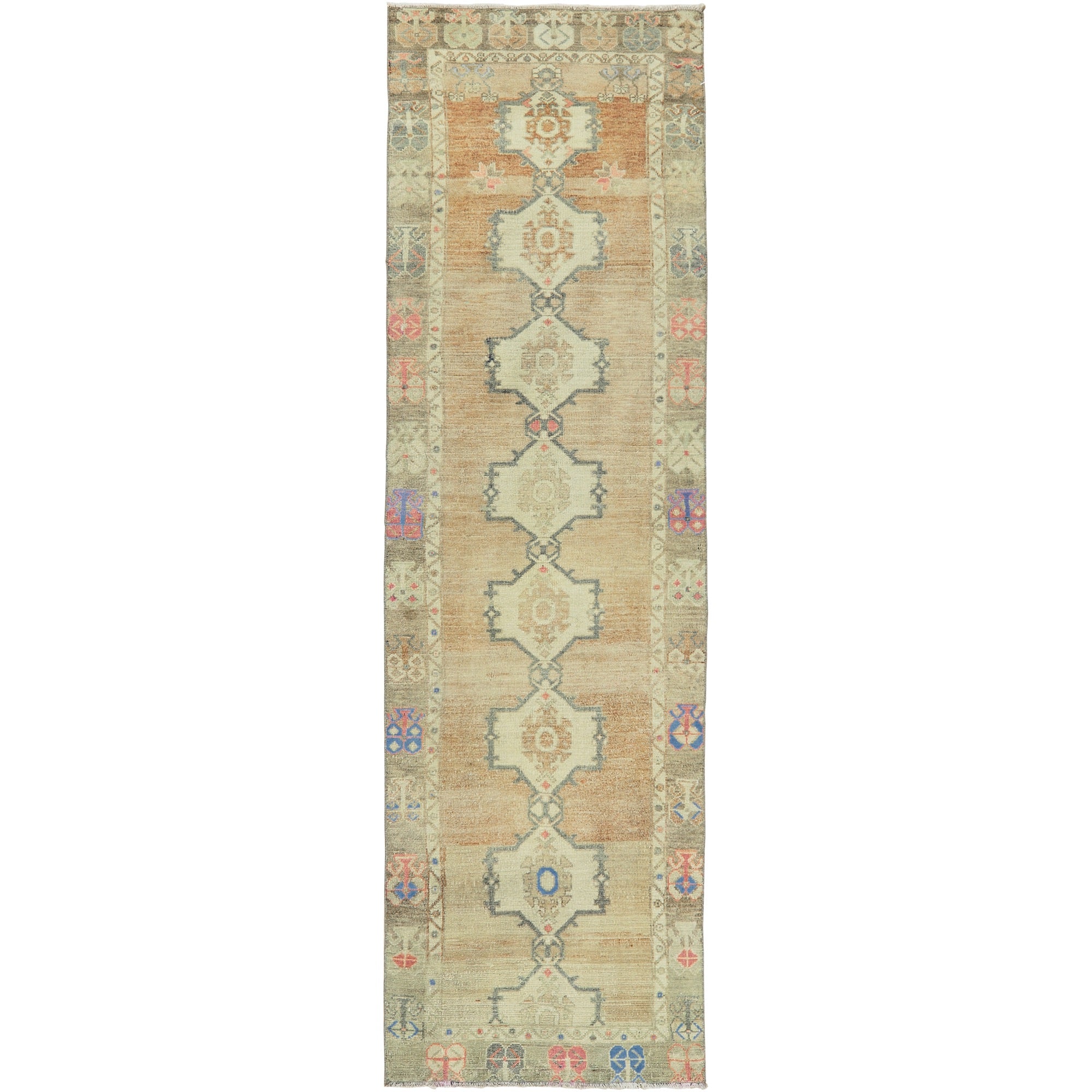 Abrielle | Vibrant Orange Intricacy | Vintage Turkish Runner | Kuden Rugs