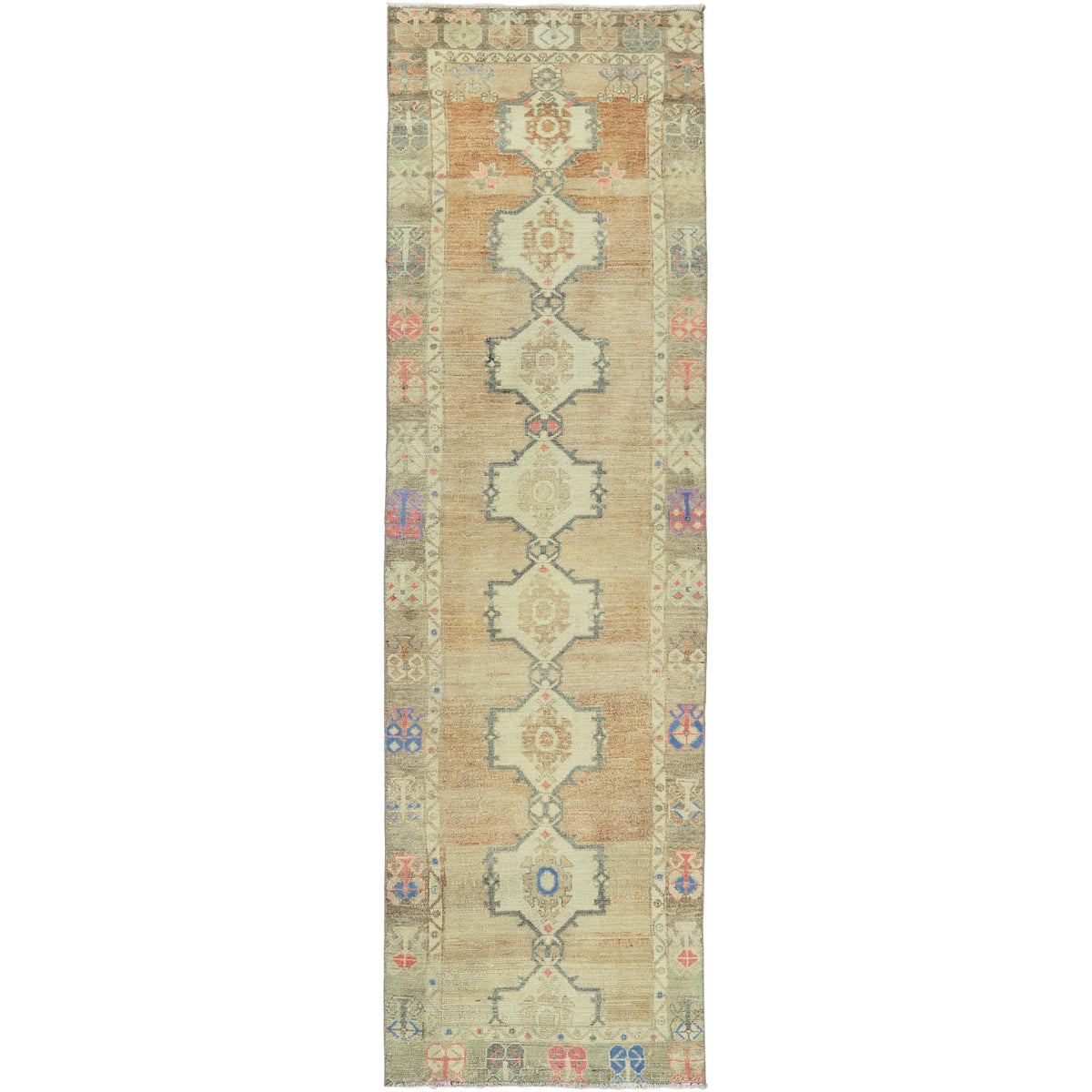 Abrielle | Vibrant Orange Intricacy | Vintage Turkish Runner | Kuden Rugs