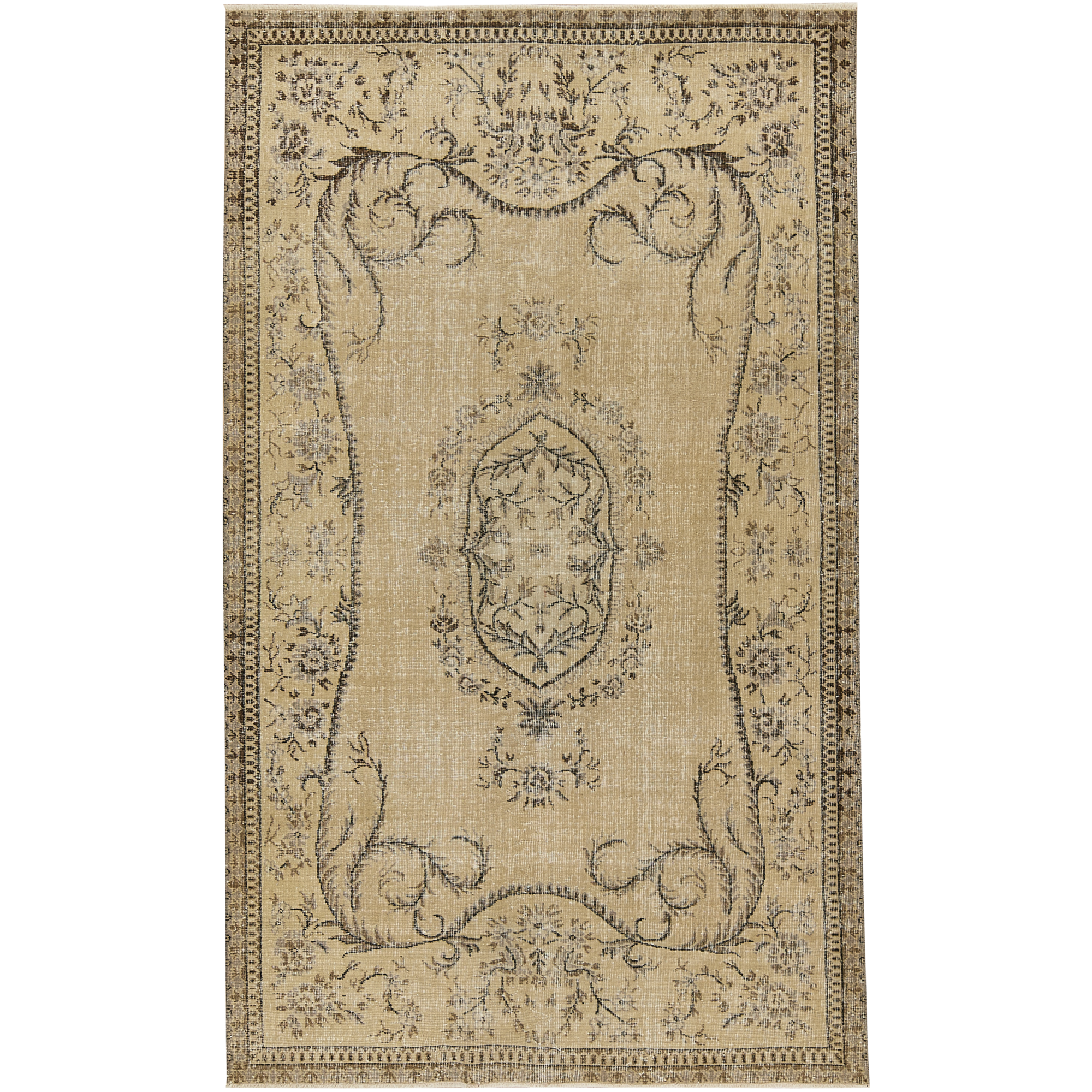 Aislin | Beige Medallion Vintage Rug | Kuden Rugs