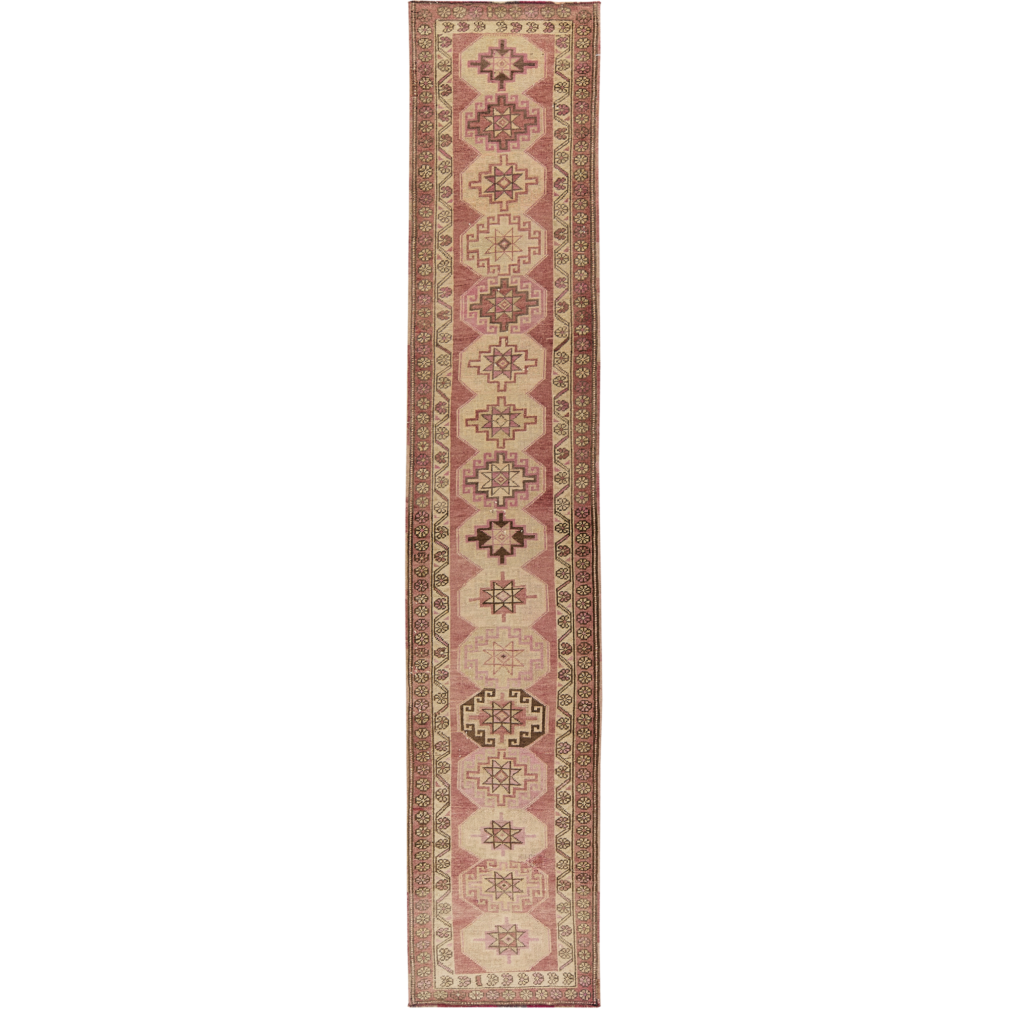 Amara | Rich Red Geometric Oriental Runner | Kuden Rugs