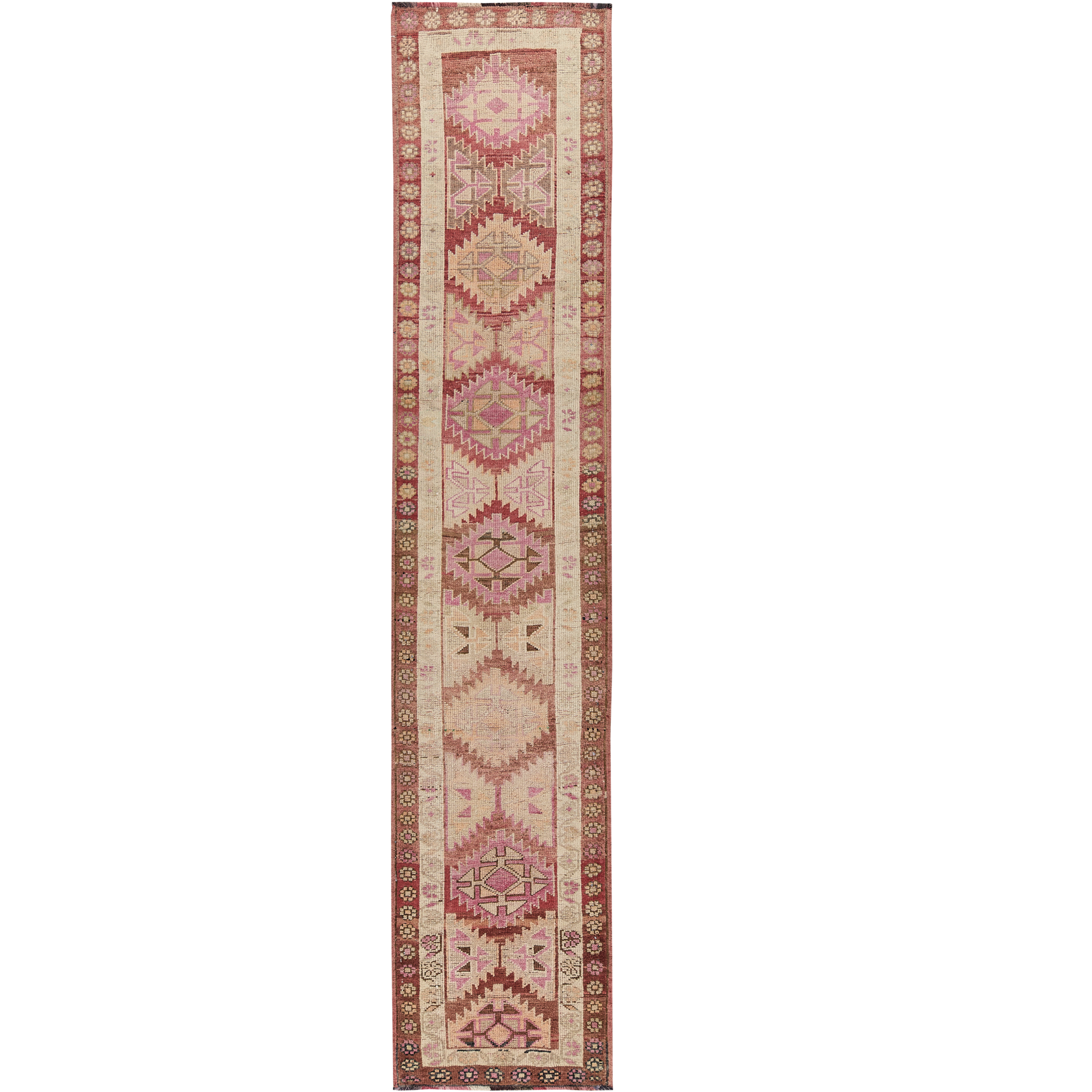 Anastasia | Rich Red Geometric Oriental Runner | Kuden Rugs
