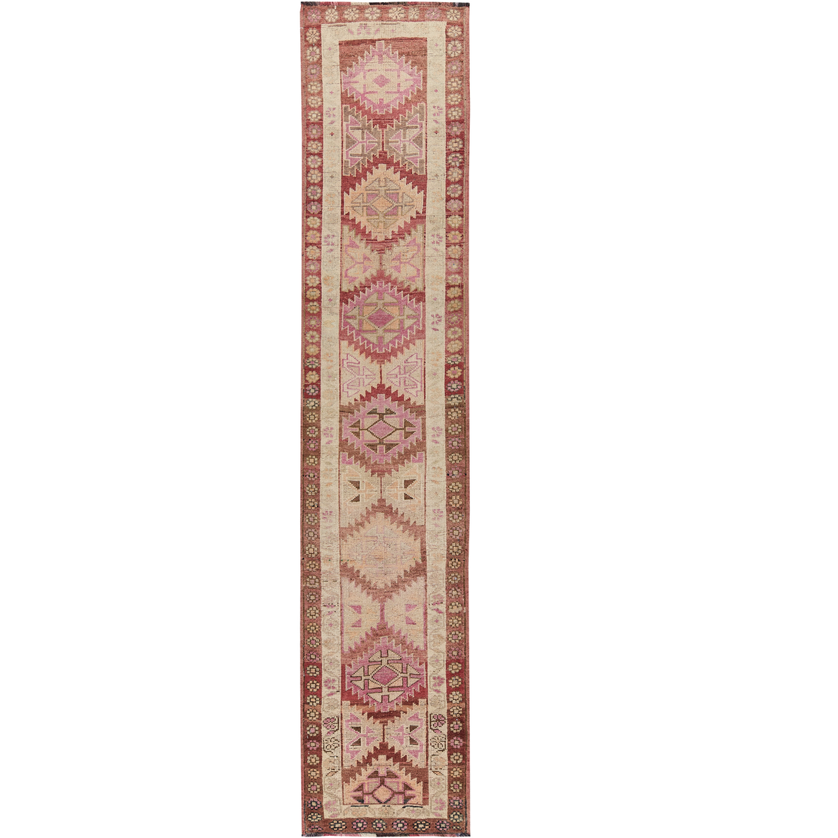 Anastasia | Rich Red Geometric Oriental Runner | Kuden Rugs