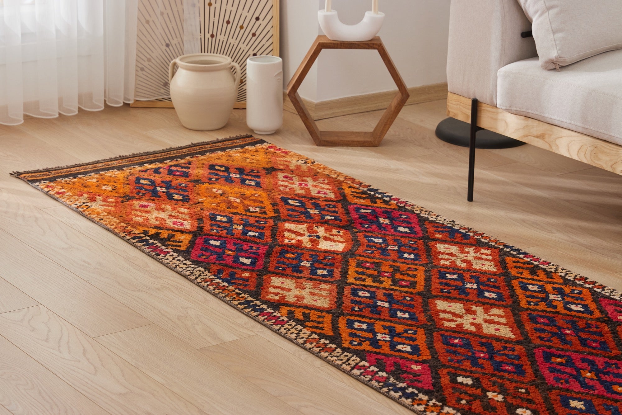 Anne | Unique Vintage Craftsmanship | Turkish Runner Rug | Kuden Rugs