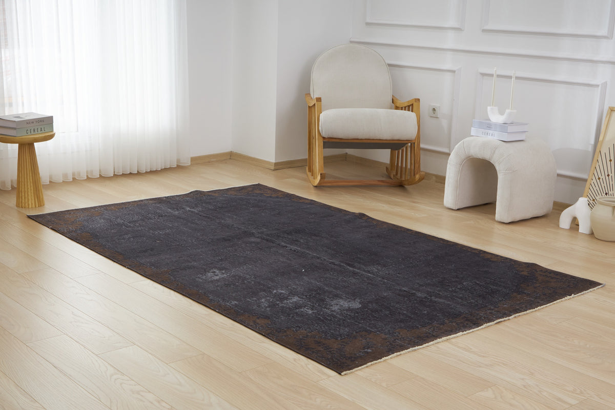 Ava | Monochrome Mastery | Vintage Overdyed Carpet | Kuden Rugs