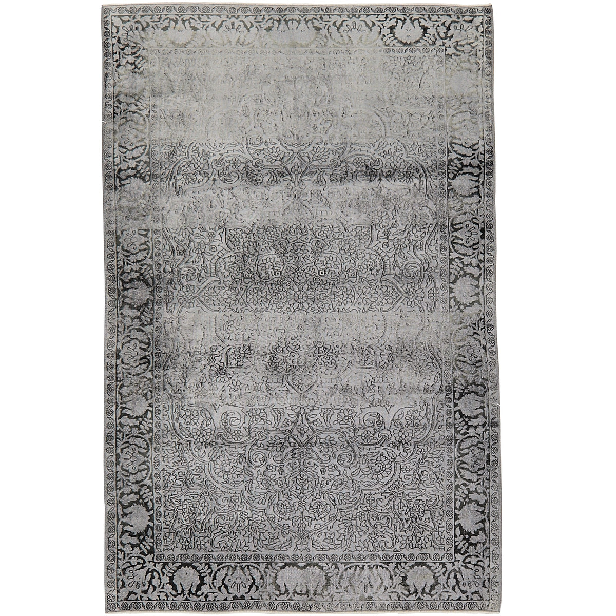 Blayke | Sophisticated Gray Weave | Vintage Indian Rug | Kuden Rugs