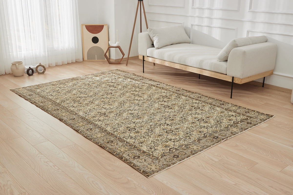 Brooke | Beige Elegance | Authentic Antique washed Carpet | Kuden Rugs