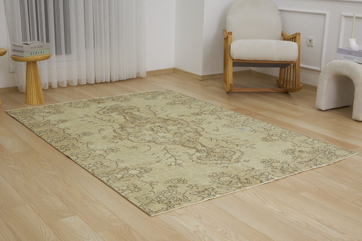 Cal | Beige Beauty | Antiquewashed Vintage Carpet | Kuden Rugs