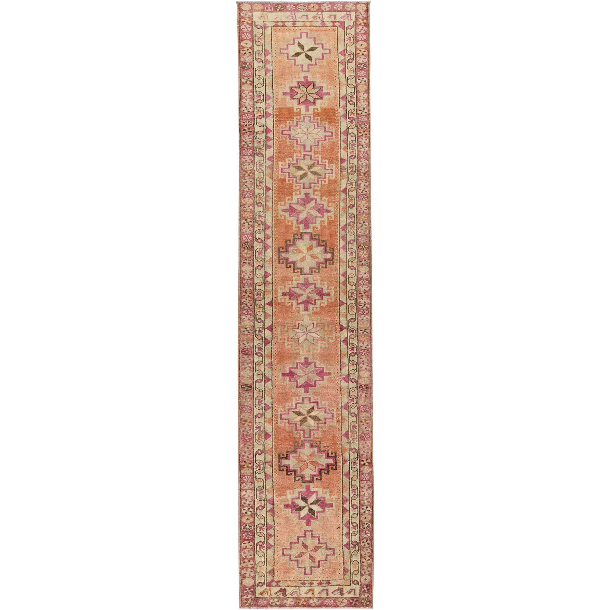 Candace | Lively Orange Geometric Runner Rug | Kuden Rugs