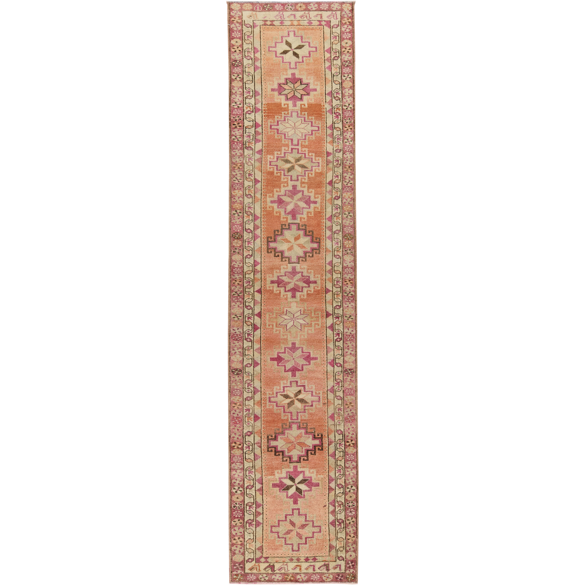 Candace | Lively Orange Geometric Runner Rug | Kuden Rugs