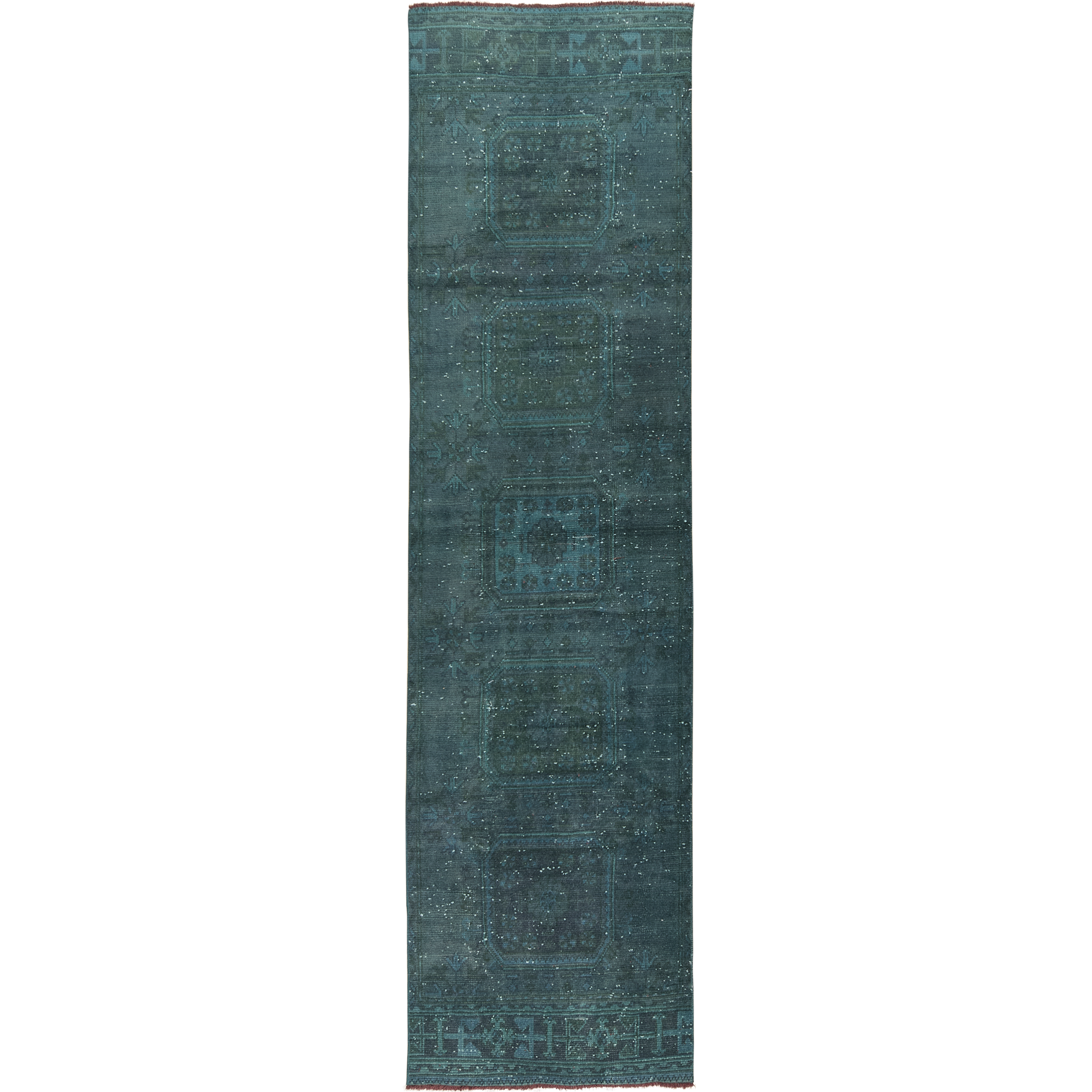Chepziba | Elegant Green Vintage Runner | Kuden Rugs