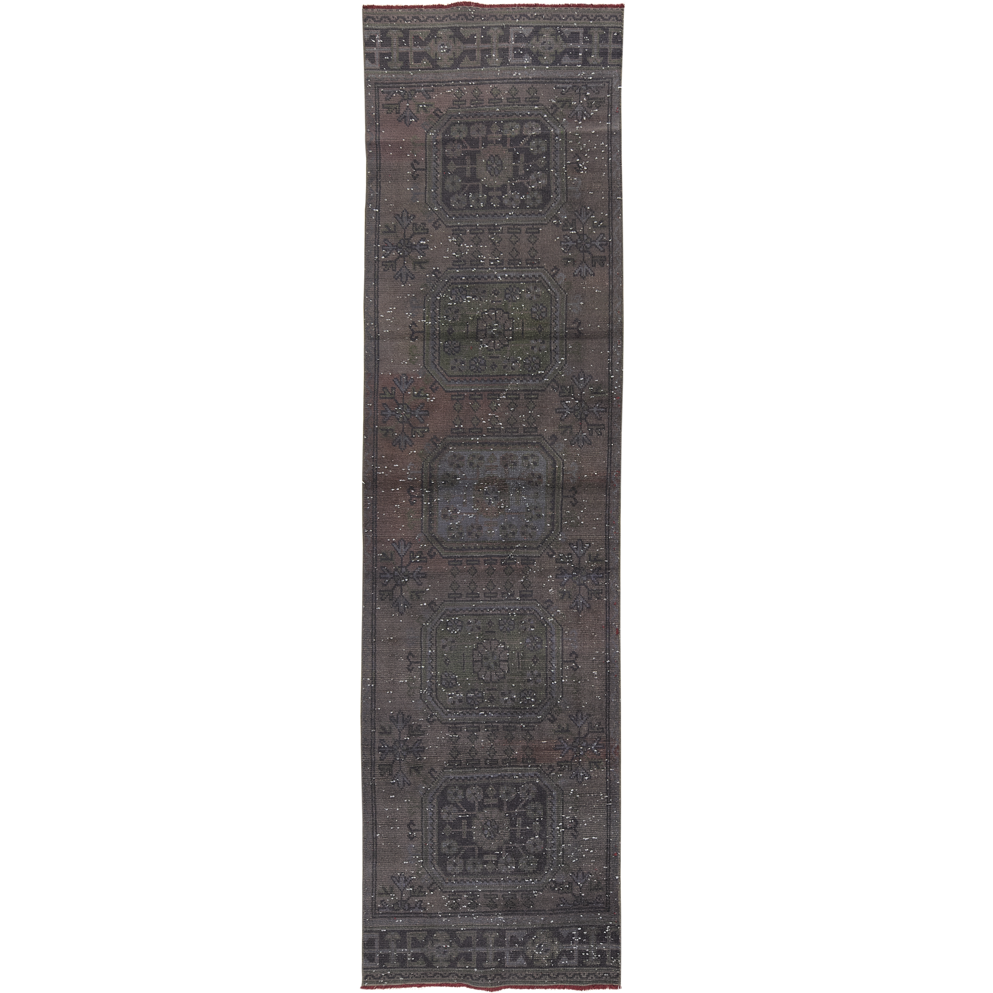 Cherelle | Sophisticated Gray Geometric Runner Rug | Kuden Rugs