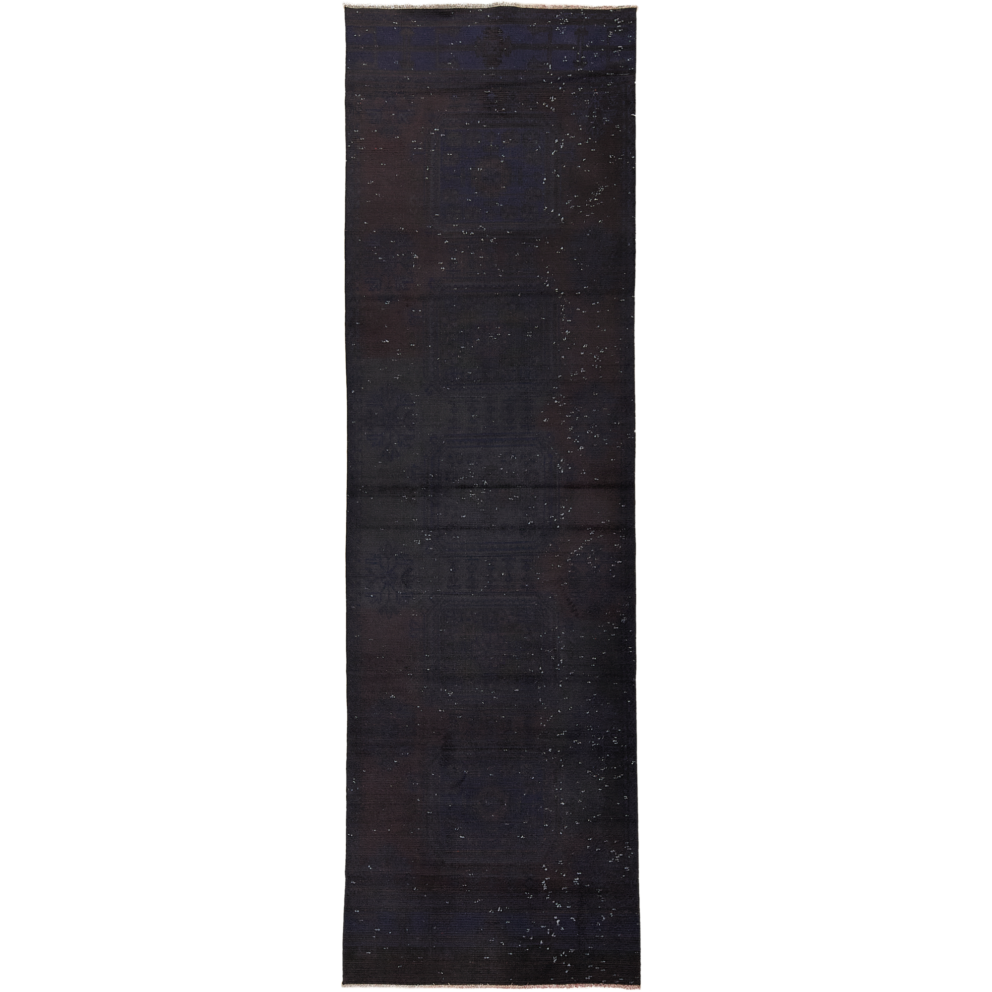 Clare | Bold Black Geometric Wool Runner | Kuden Rugs