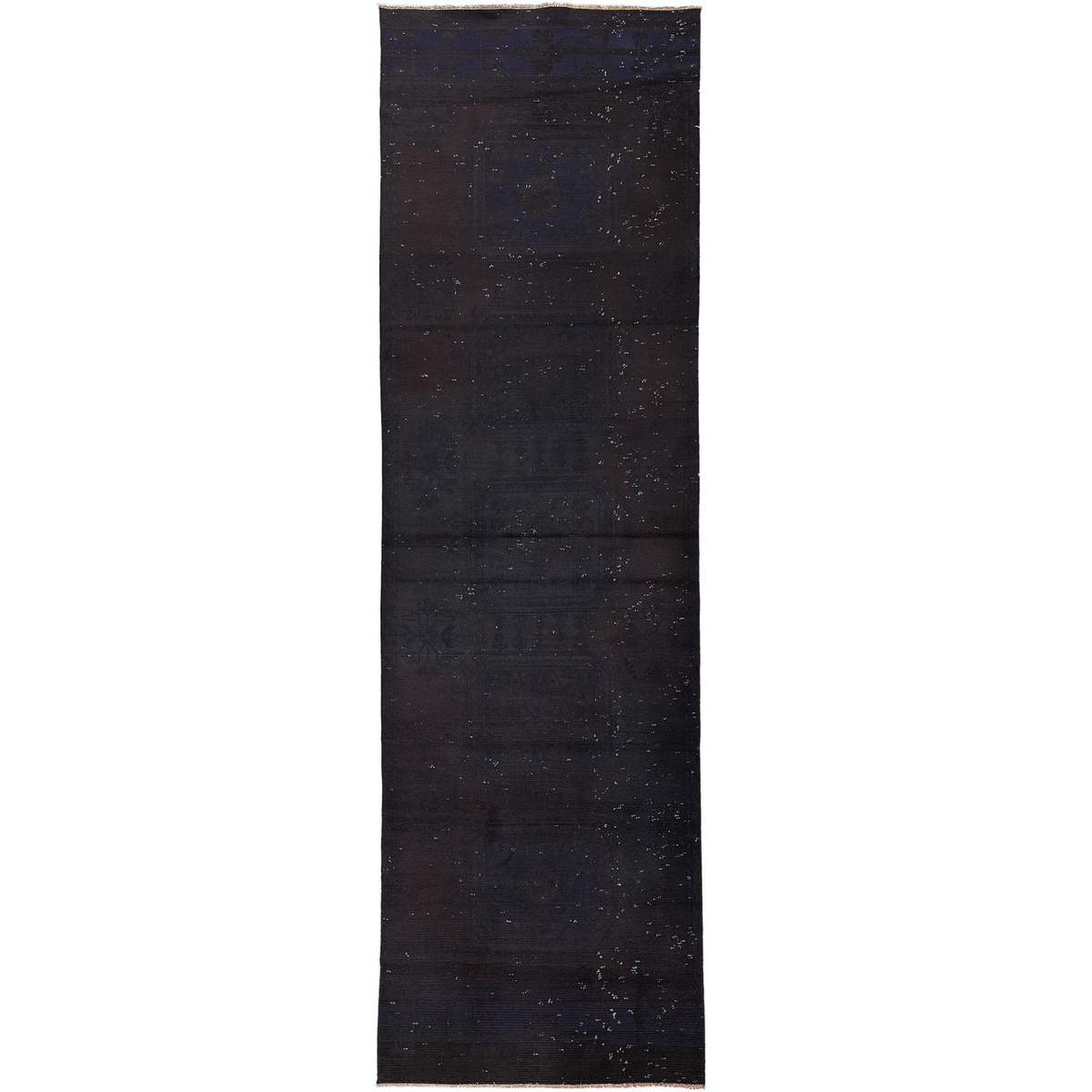 Clare | Bold Black Geometric Wool Runner | Kuden Rugs