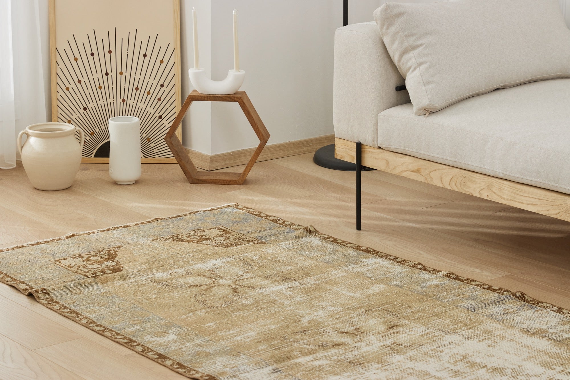 Dagmaryah | Vintage Wool and Cotton Area Carpet | Kuden Rugs
