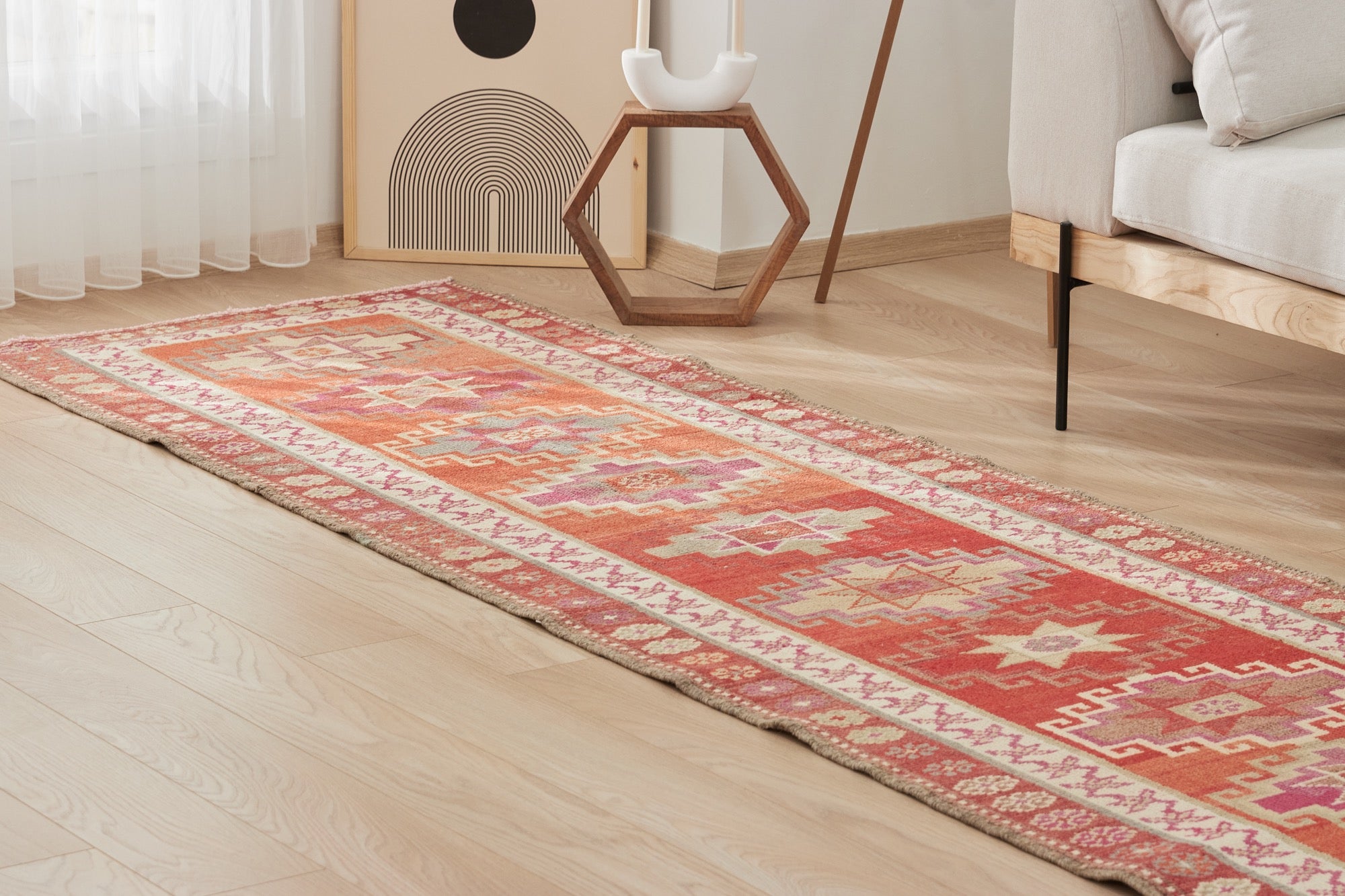 Elaina | Unique Medium-Pile Wool Runner | Kuden Rugs