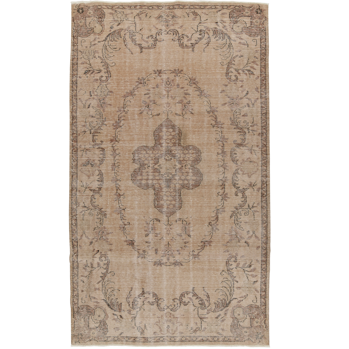 Fatima | Elegant Brown Medallion Wool Rug | Kuden Rugs