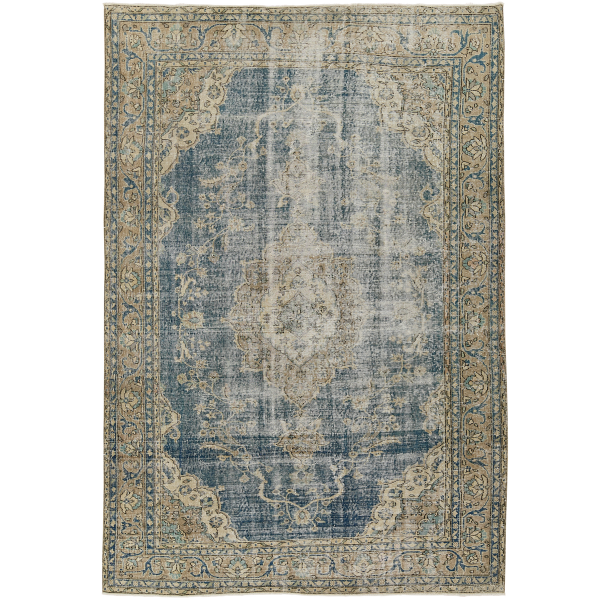 Fondah | Serene Blue Medallion Area Rug | Kuden Rugs