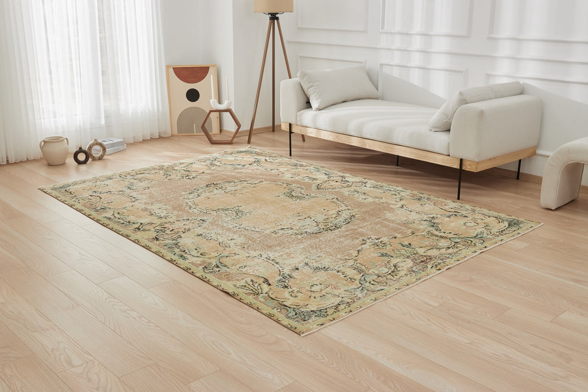 Galynah | Brown Elegance | Authentic Antique washed Carpet | Kuden Rugs