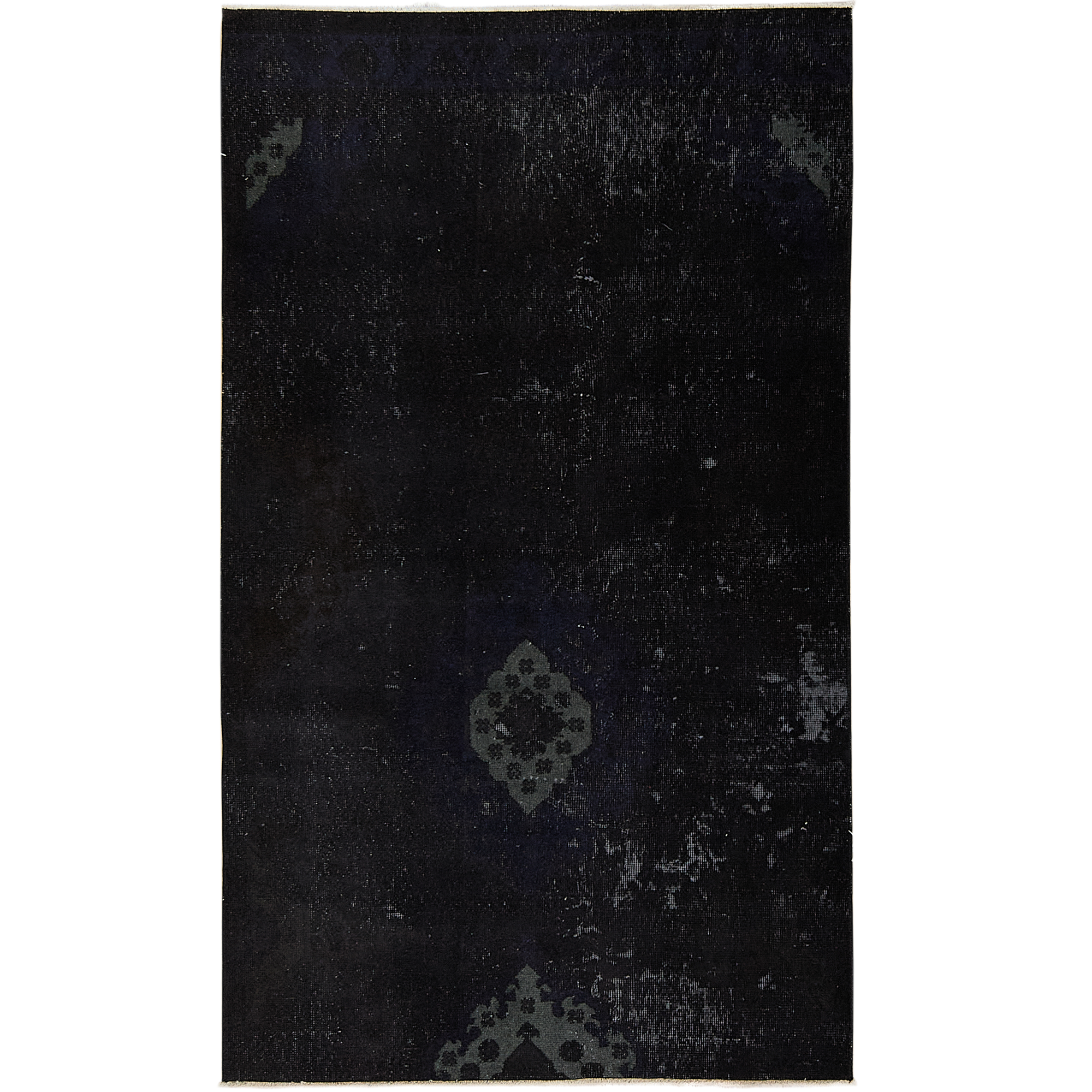 Ghisele | Elegant Black Medallion Wool Rug | Kuden Rugs