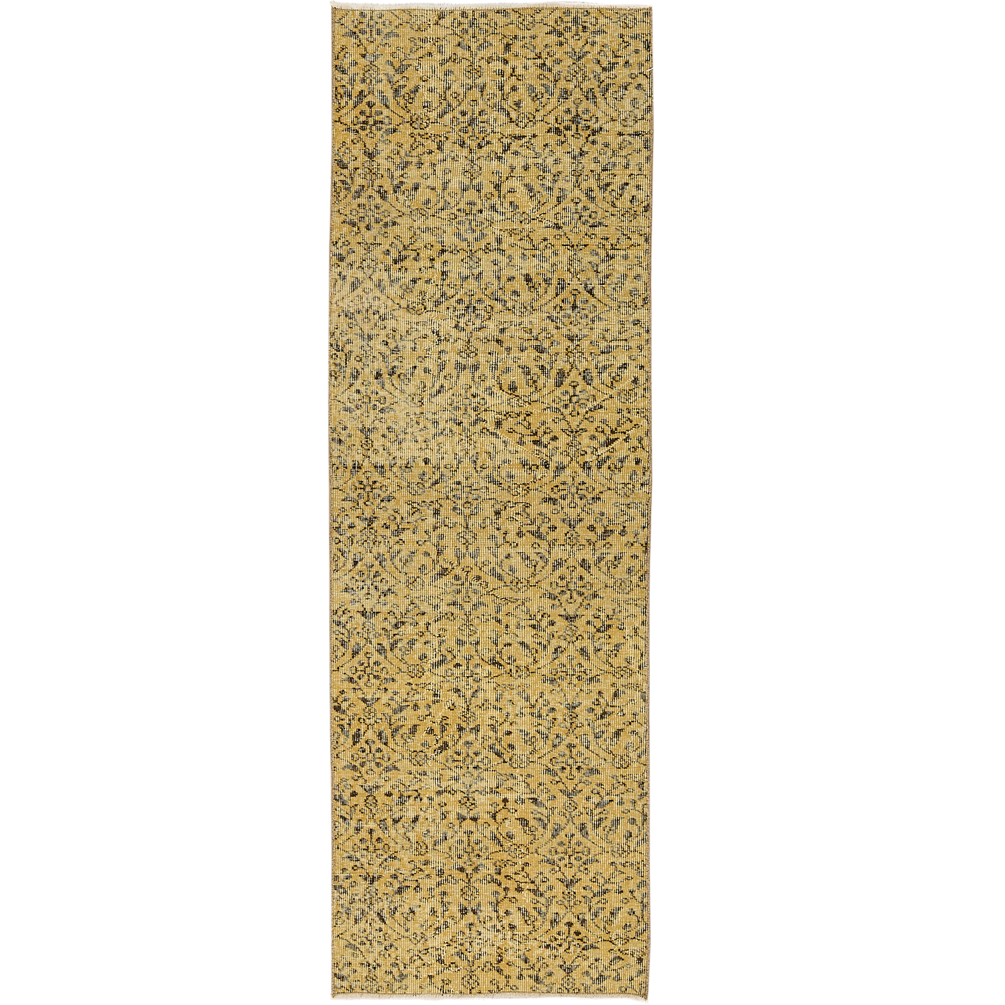 Gilora | Vibrant Yellow Overdyed Runner | Kuden Rugs