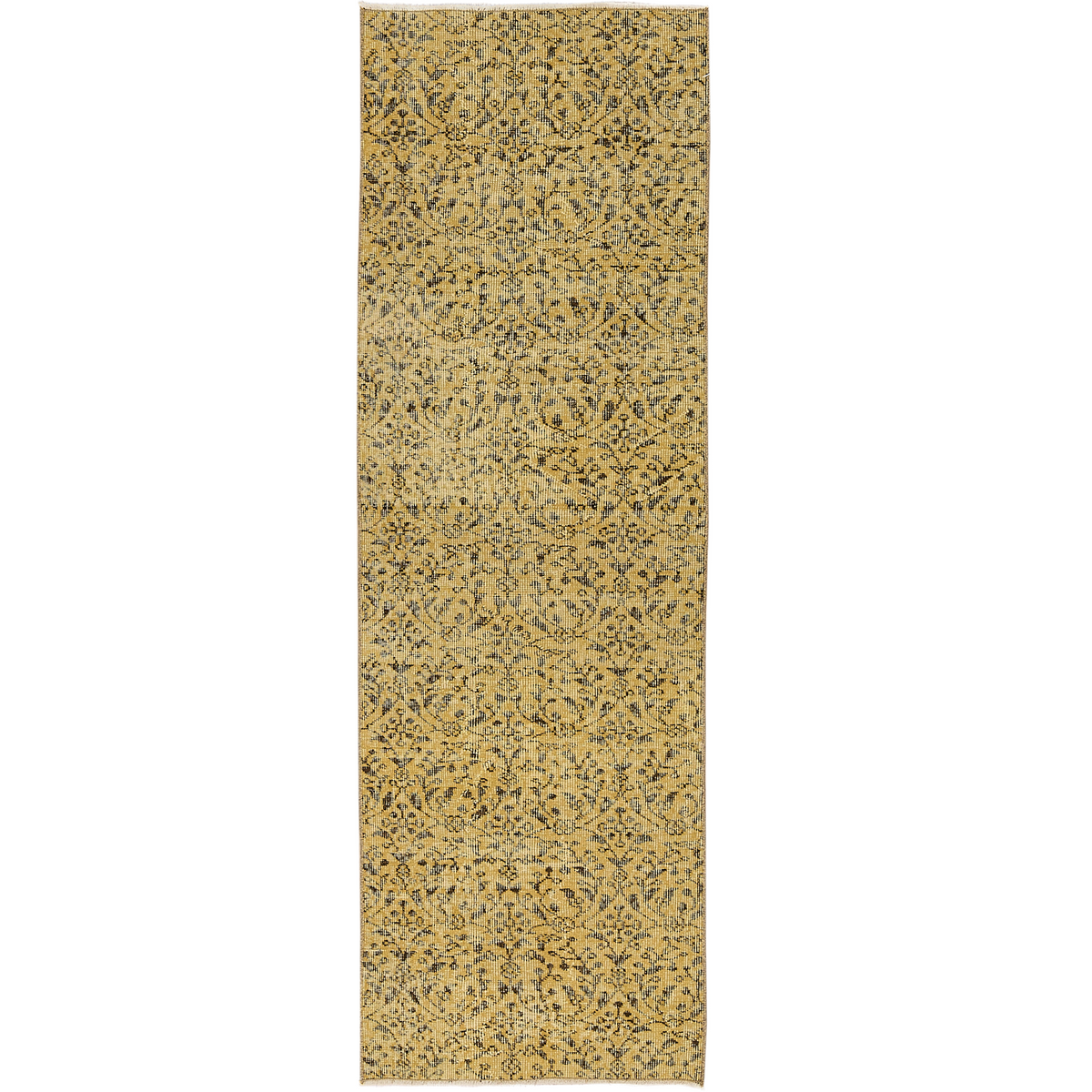 Gilora | Vibrant Yellow Overdyed Runner | Kuden Rugs