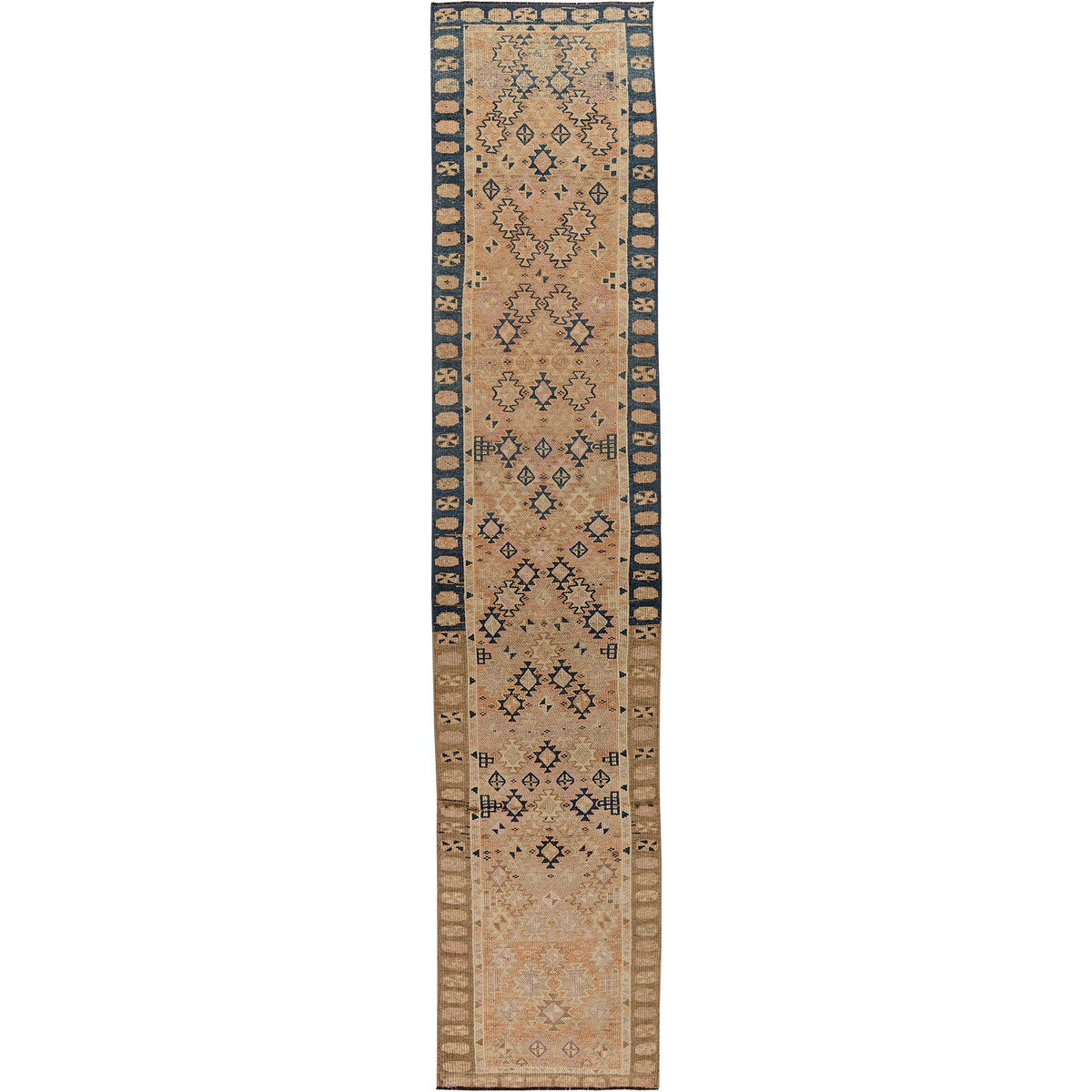 Hailey | Lively Orange Geometric Oriental Runner | Kuden Rugs