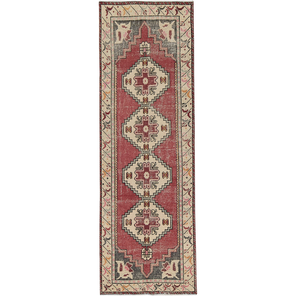 Icesse | Medallion Vintage | Hand-Knotted Turkish Runner | Kuden Rugs