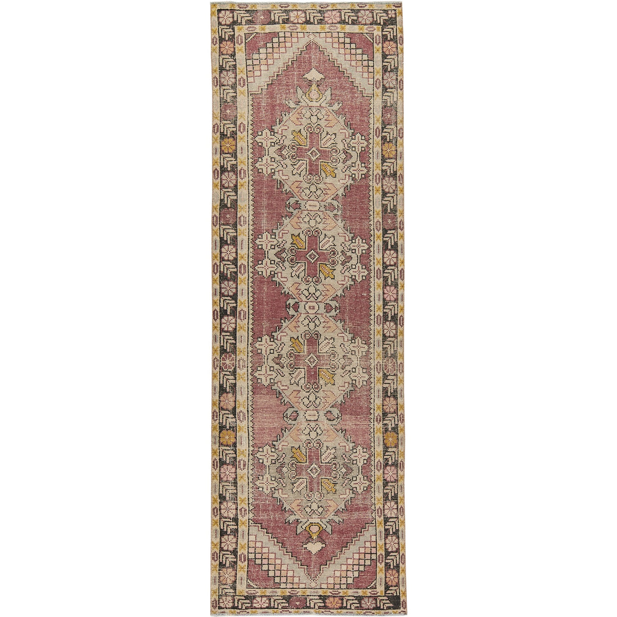 Icey | Medallion Vintage | Hand-Knotted Turkish Runner | Kuden Rugs