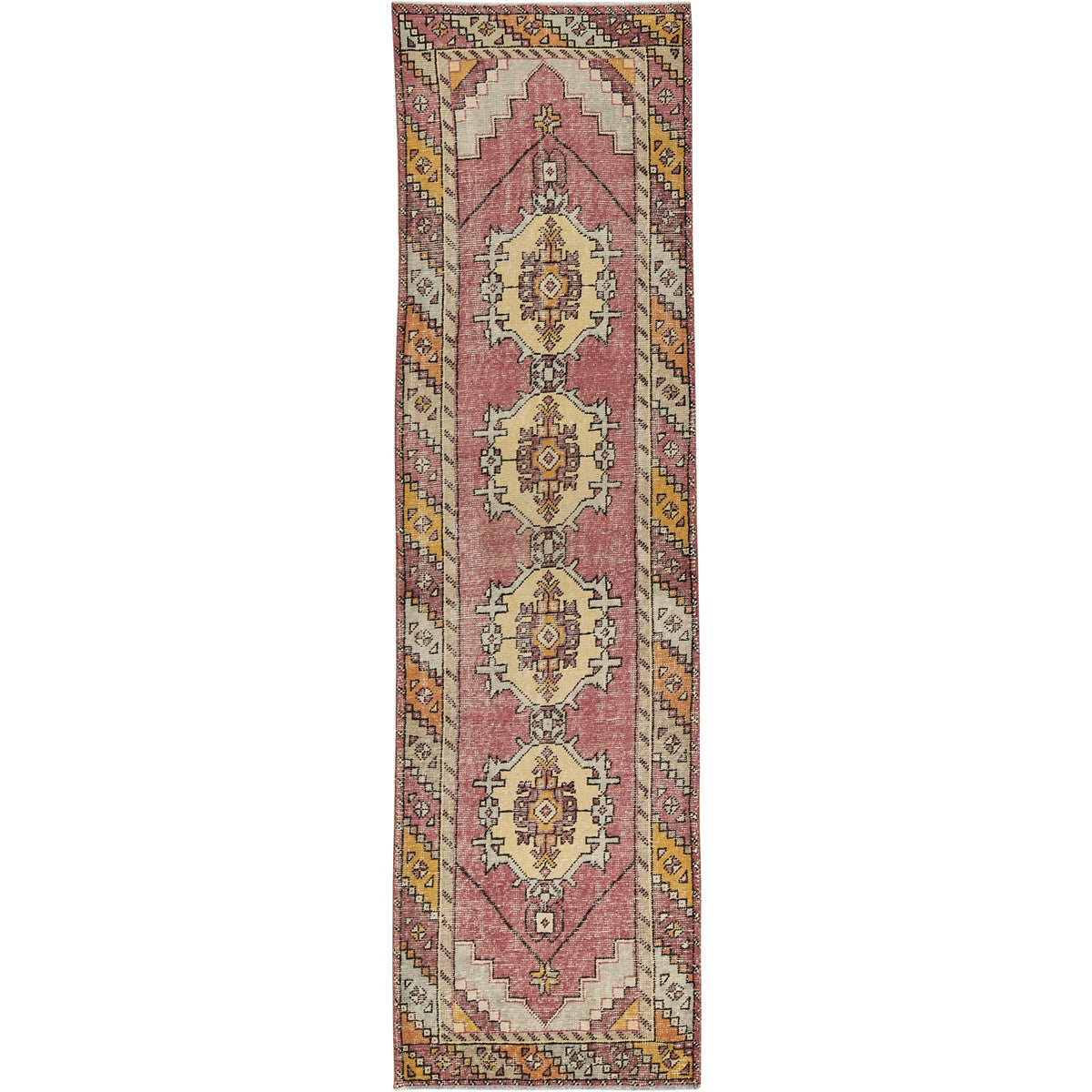 Icy | Medallion Vintage | Hand-Knotted Turkish Runner | Kuden Rugs