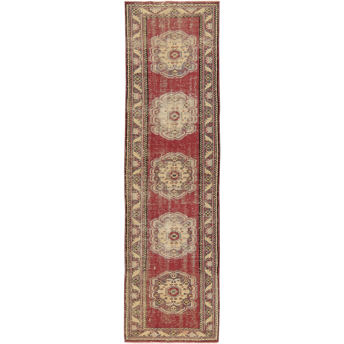 Idelah | Medallion Vintage | Hand-Knotted Turkish Runner | Kuden Rugs