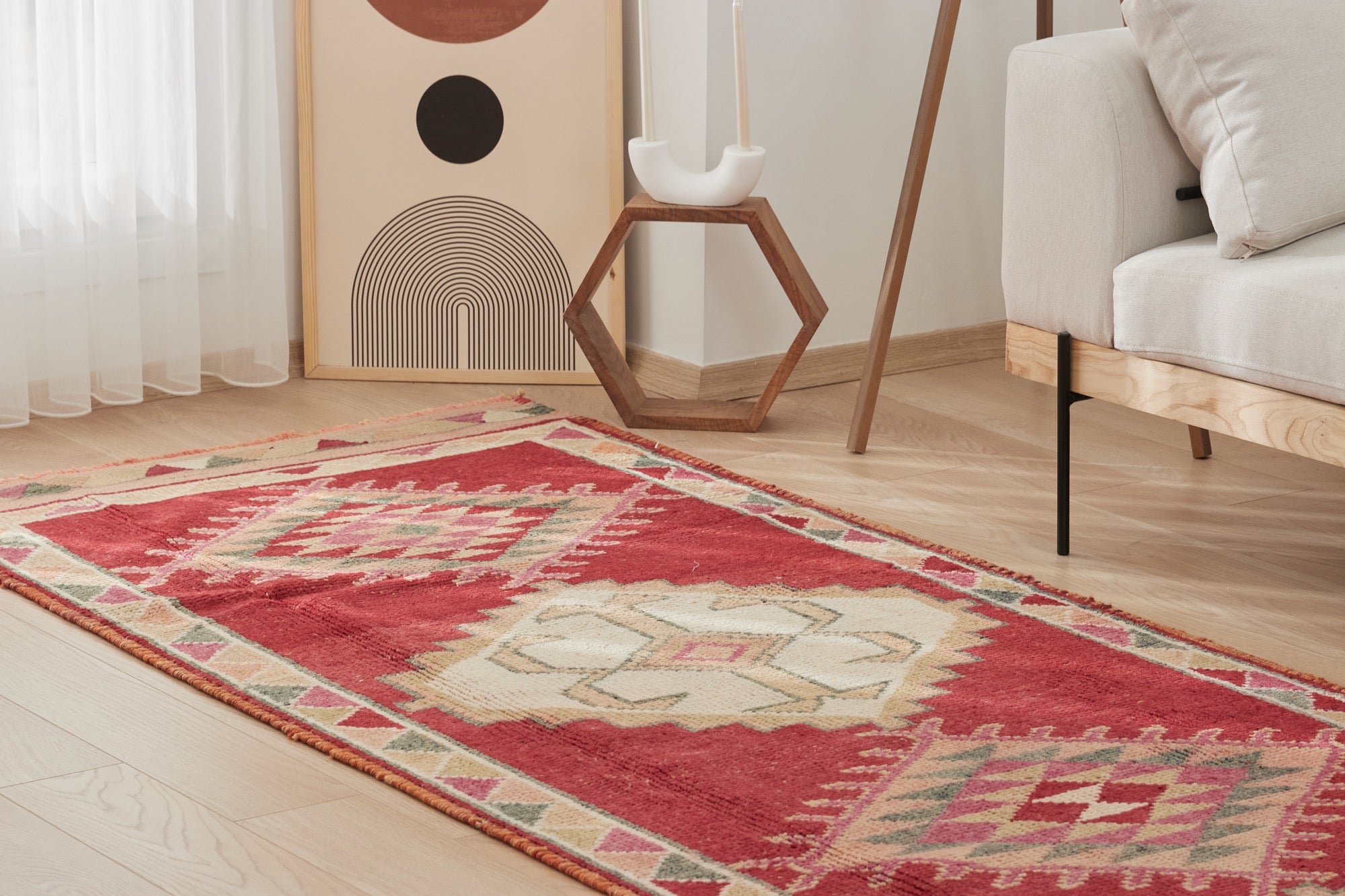 Indie | Vintage Hand-Knotted Corridor Rug | Kuden Rugs