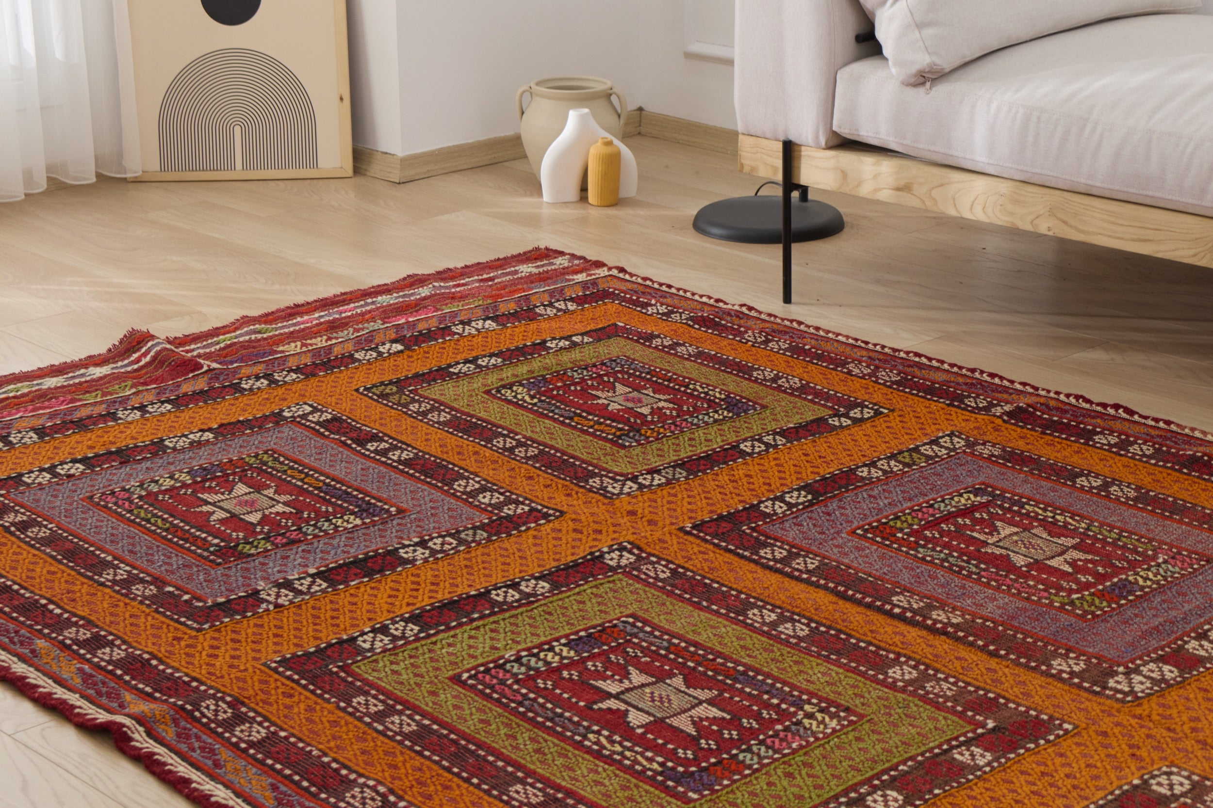 Ingrid: A unique Turkish carpet with rich multi-colored tones. | Kuden Rugs