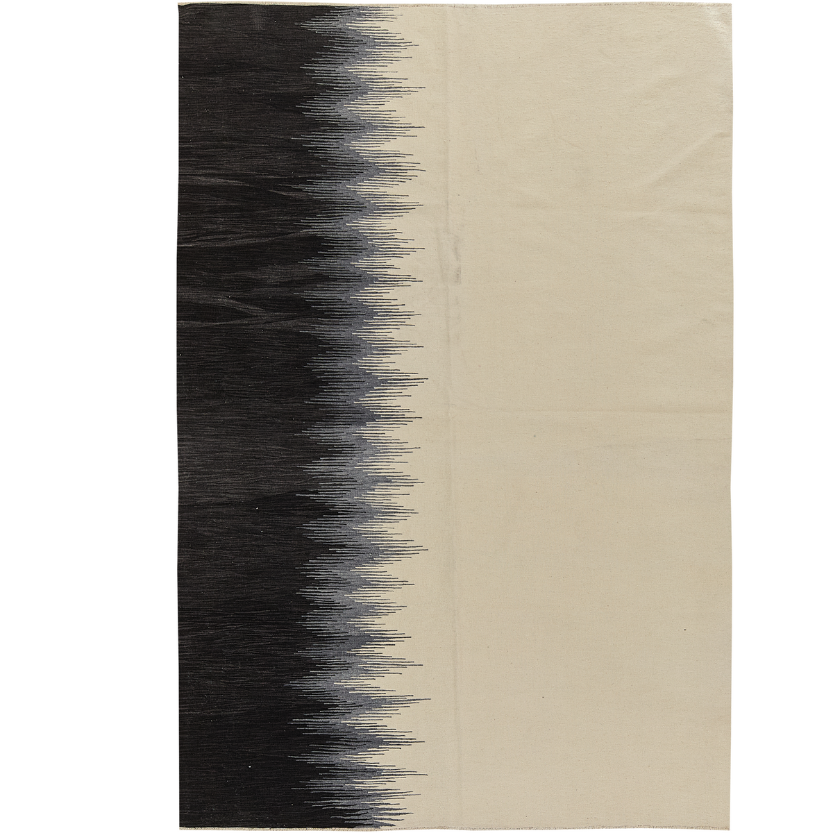 Itzel | Beige Striped Kilim Rug | Kuden Rugs