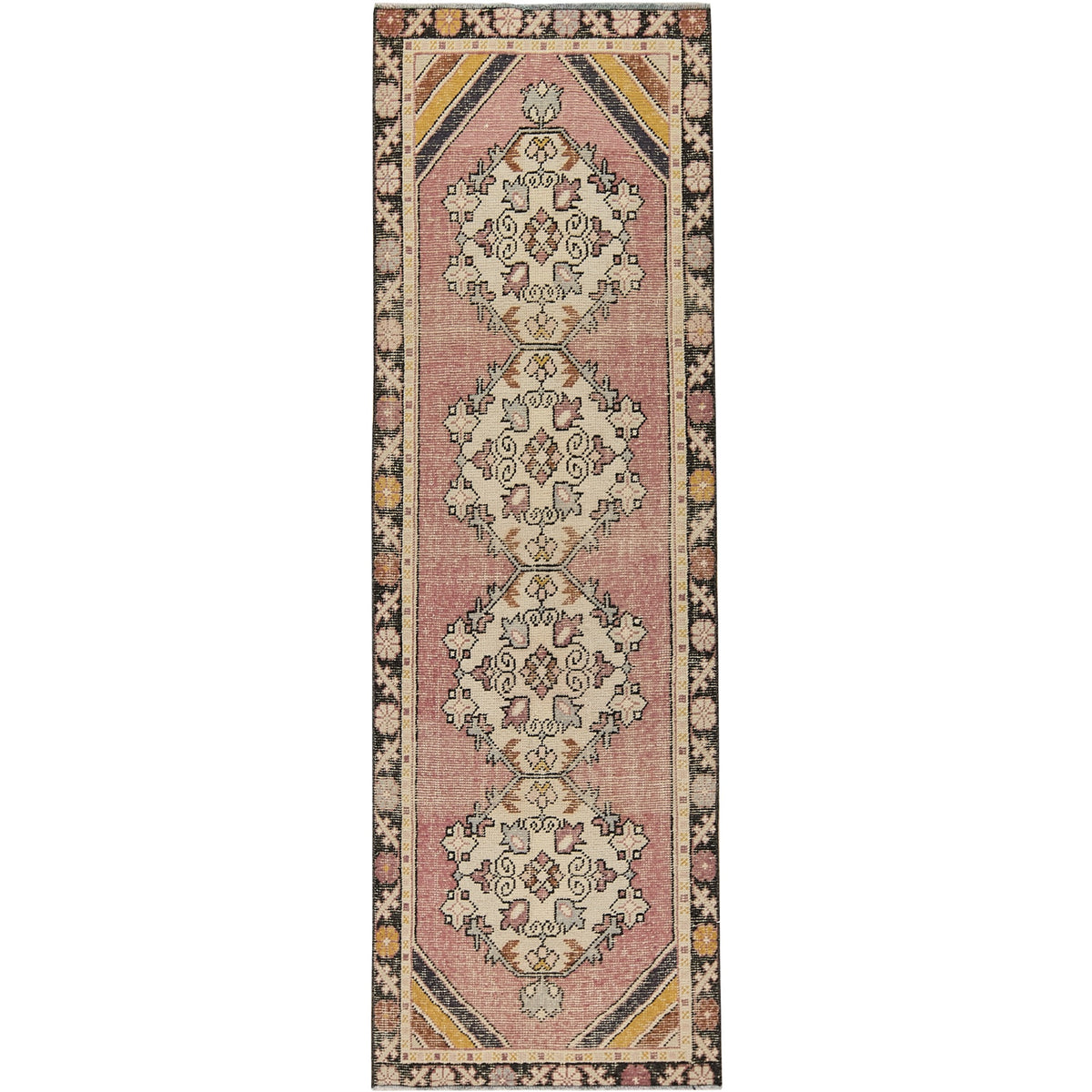 Iyannah | Medallion Vintage | Hand-Knotted Turkish Runner | Kuden Rugs