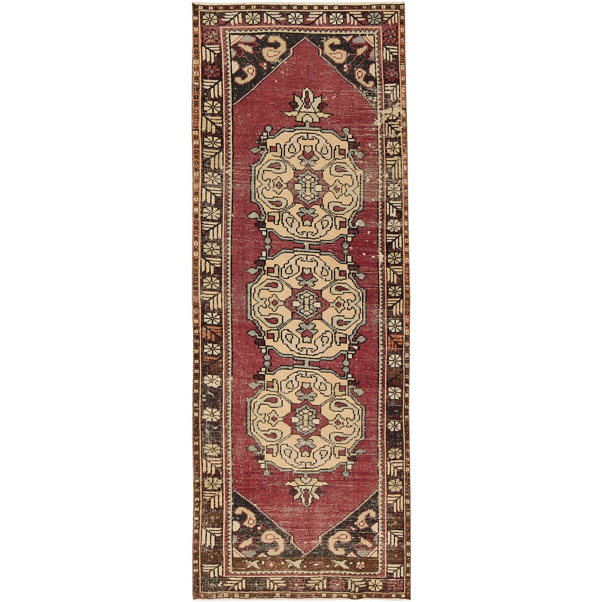 Izadorah | Medallion Mastery | Vintage Turkish Runner | Kuden Rugs