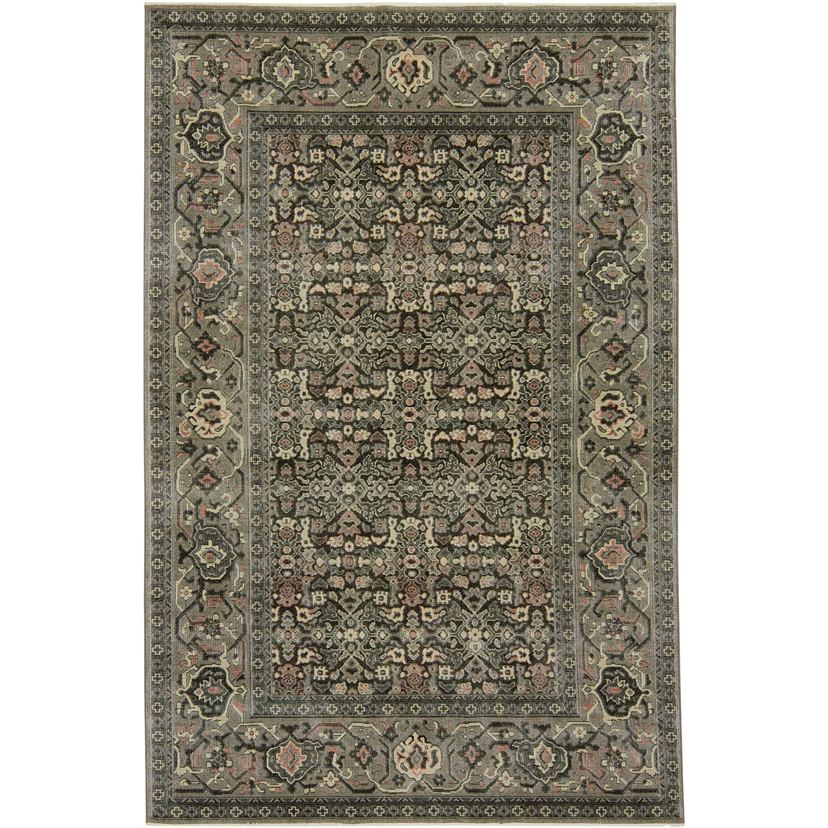 Jacari | Elegant Black Turkish Rug | Kuden Rugs