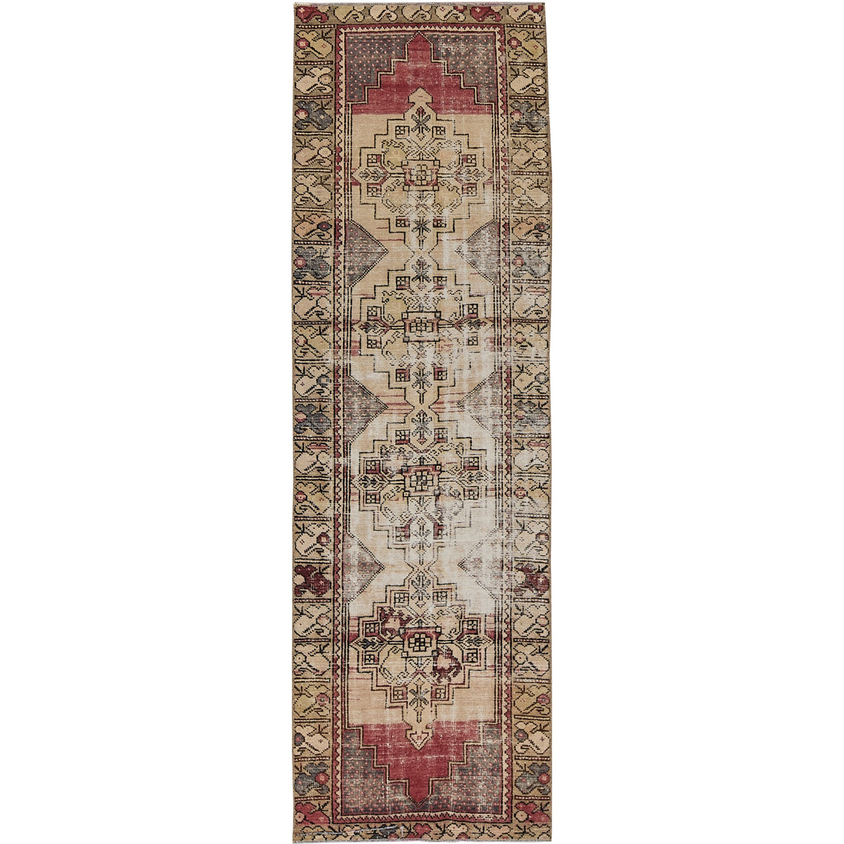 Jaciele | Geometric Grace | Vintage Turkish Runner | Kuden Rugs