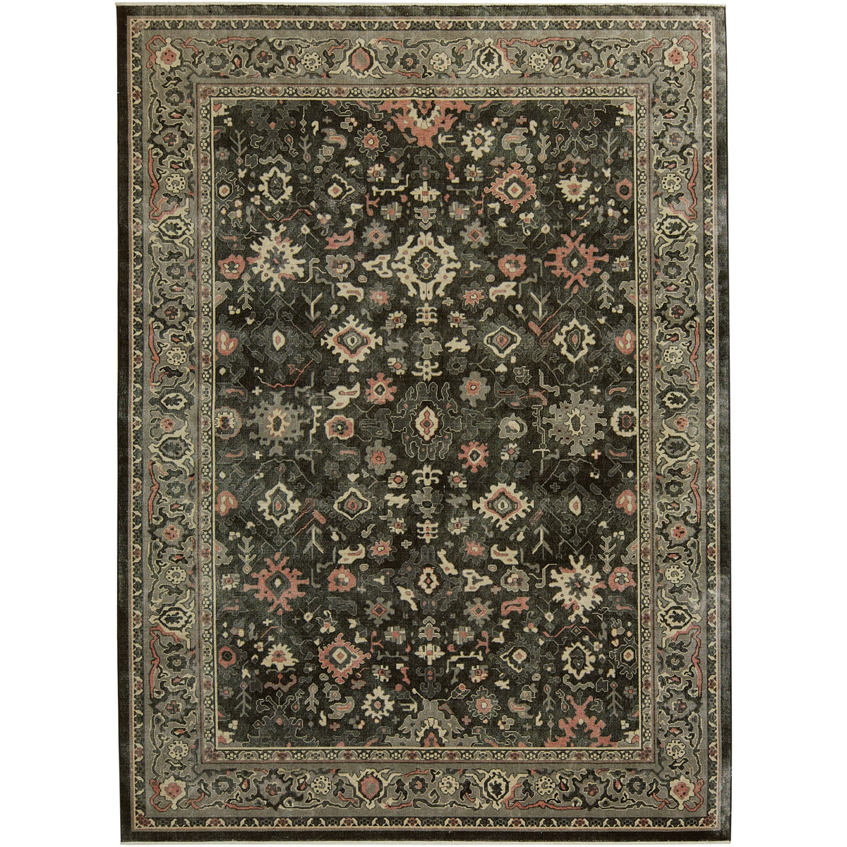 Jaliyah | Elegant Black Turkish Rug | Kuden Rugs