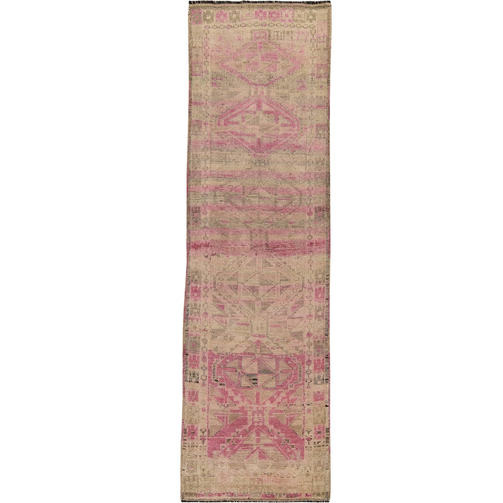 Jamie | Soft Pink Geometric Oriental Runner | Kuden Rugs