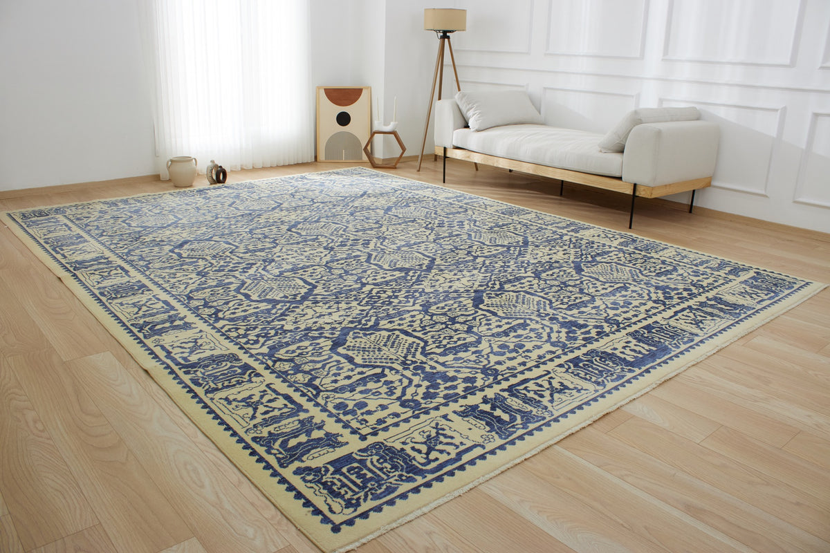 Joann | Hand-Knotted Wool-Cotton Elegance | Kuden Rugs