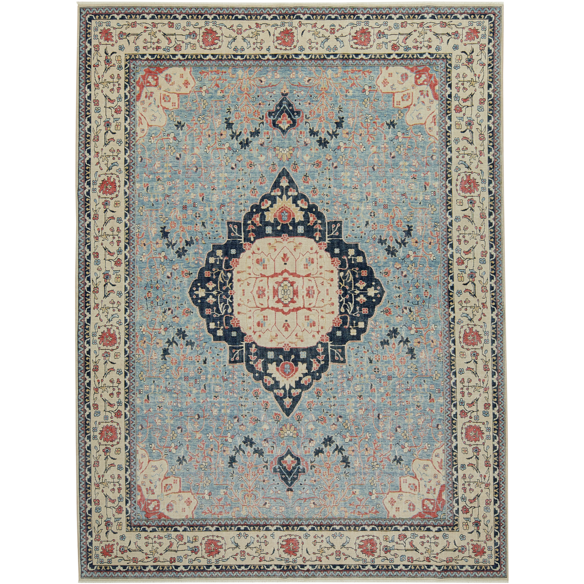 Kamna | Regal Blue Medallion Rug | Kuden Rugs
