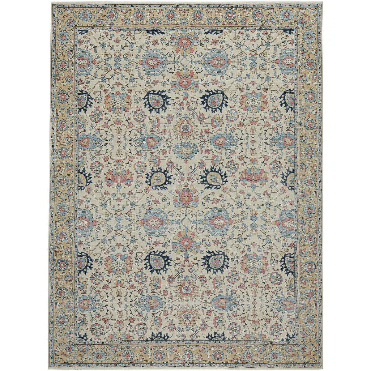 Kaoru | Luxurious Cream Floral Rug | Kuden Rugs